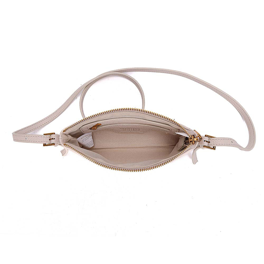 Bolsa Transversal Santa Lolla Off White Textura Granulada