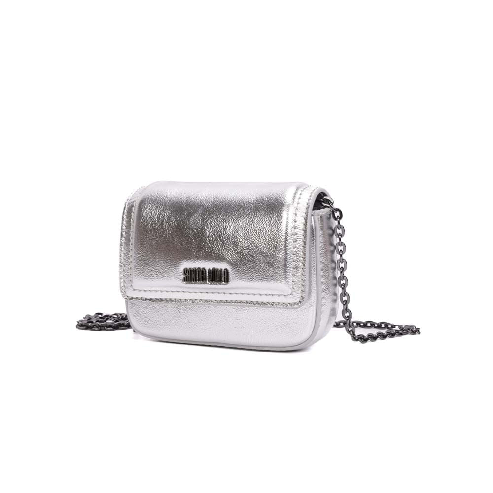 Bolsa Transversal Santa Lolla Prata Alça Corrente