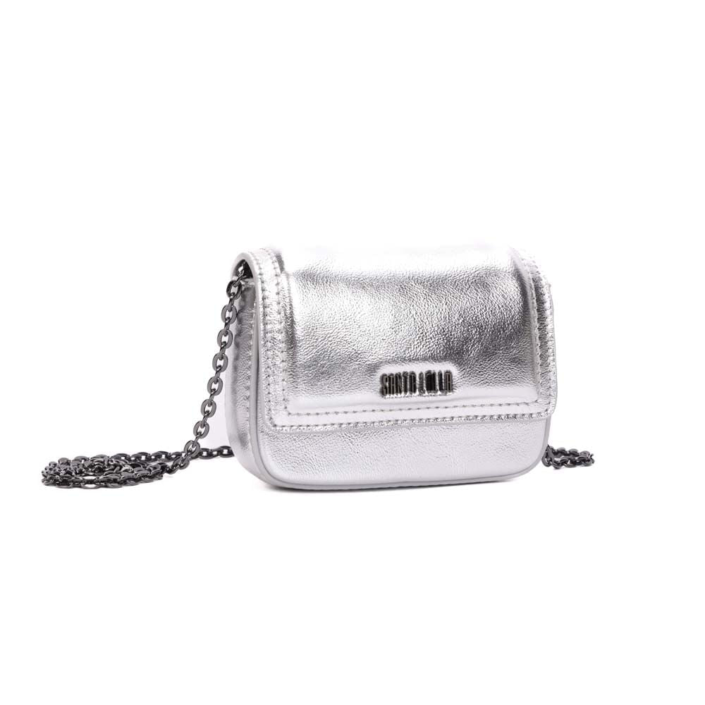 Bolsa Transversal Santa Lolla Prata Alça Corrente