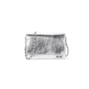 Bolsa Transversal Santa Lolla Prata Flap Alça Corrente