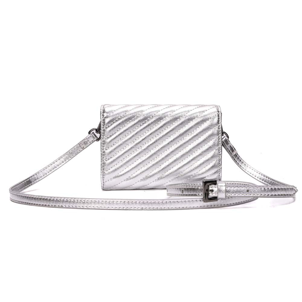 Bolsa Transversal Santa Lolla Prata Matelassê