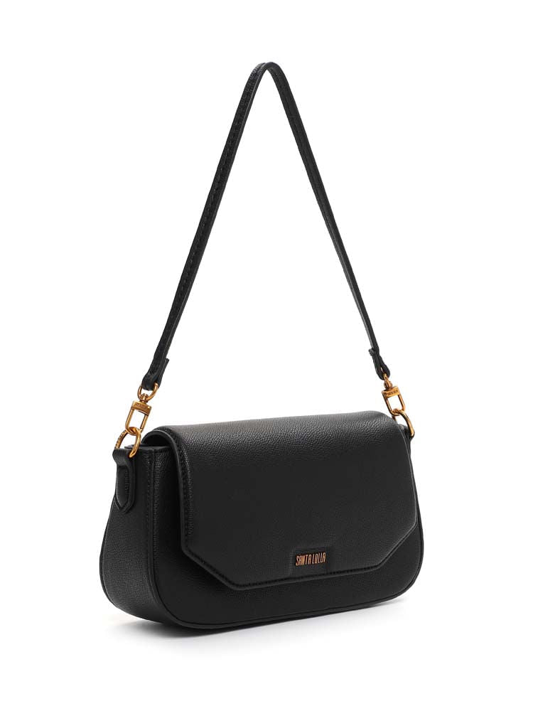 Bolsa Transversal Santa Lolla Preta Aba Geométrica