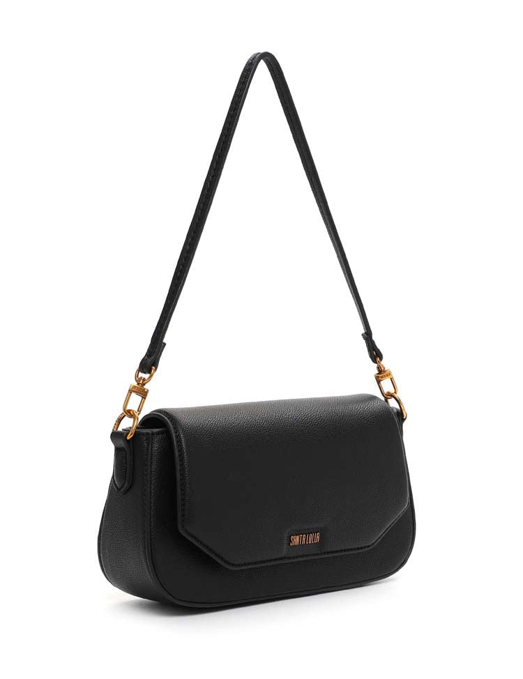 Bolsa Transversal Santa Lolla Preta Aba Geométrica