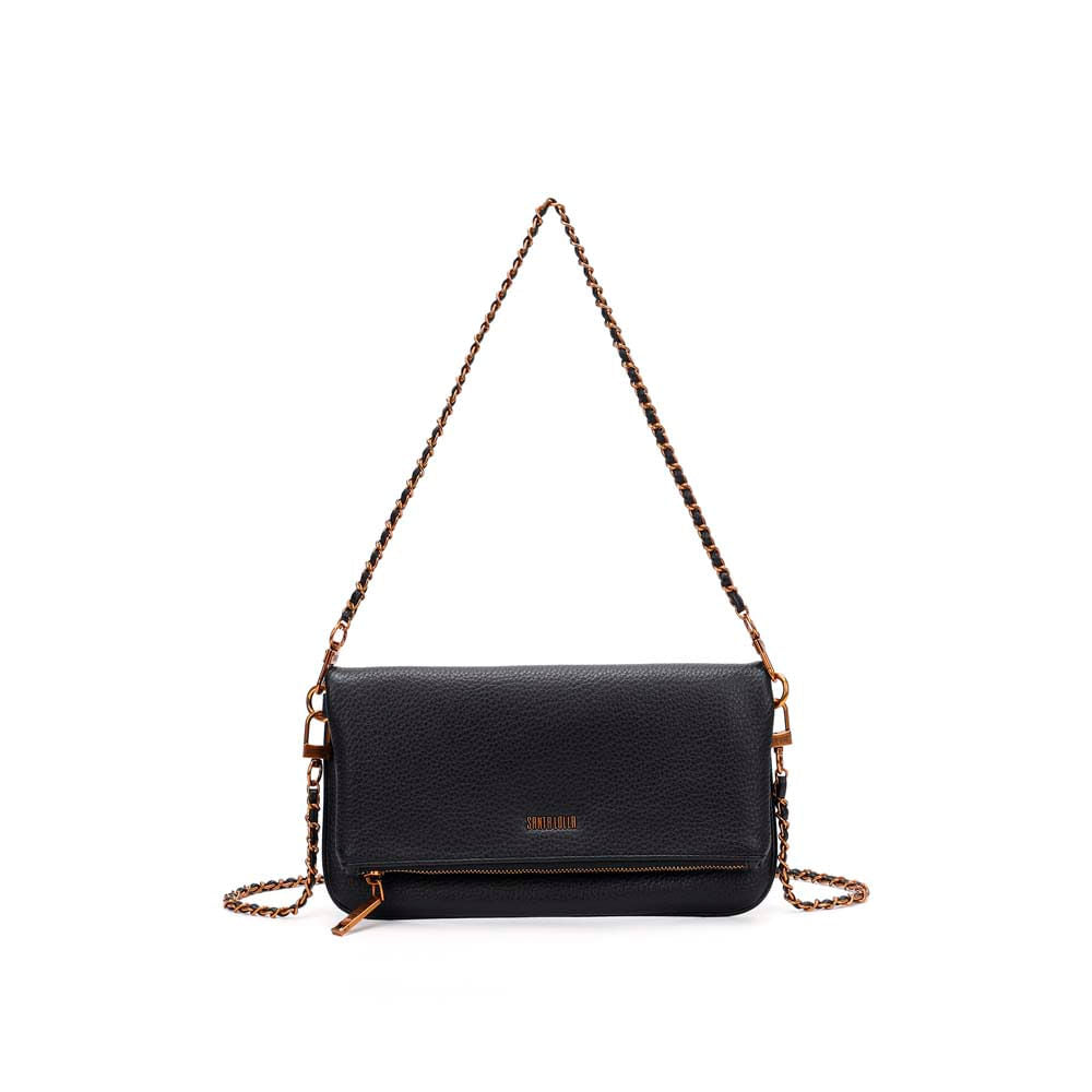 Bolsa Transversal Santa Lolla Preta Alça Corrente
