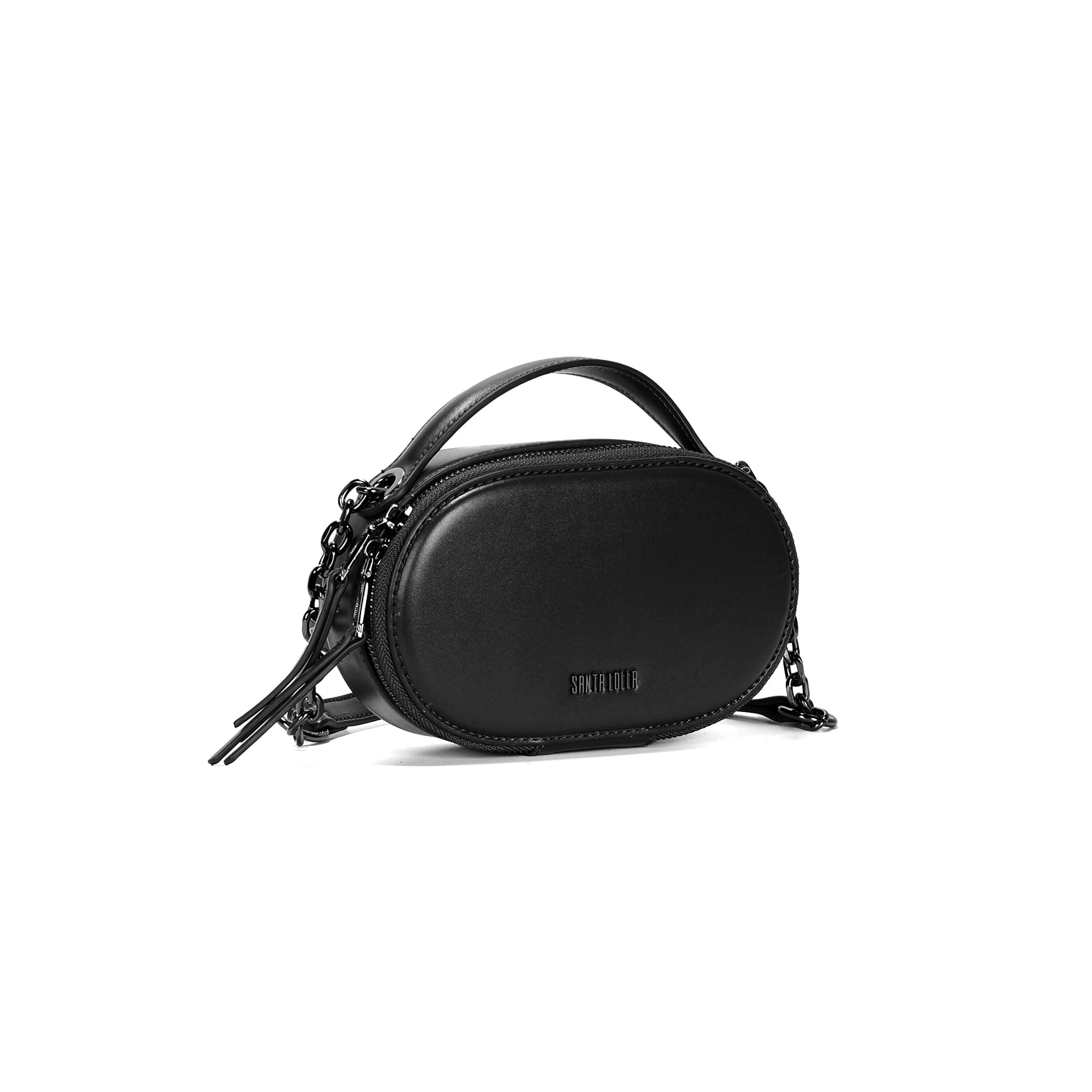 Bolsa Transversal Santa Lolla Preta Alça Corrente