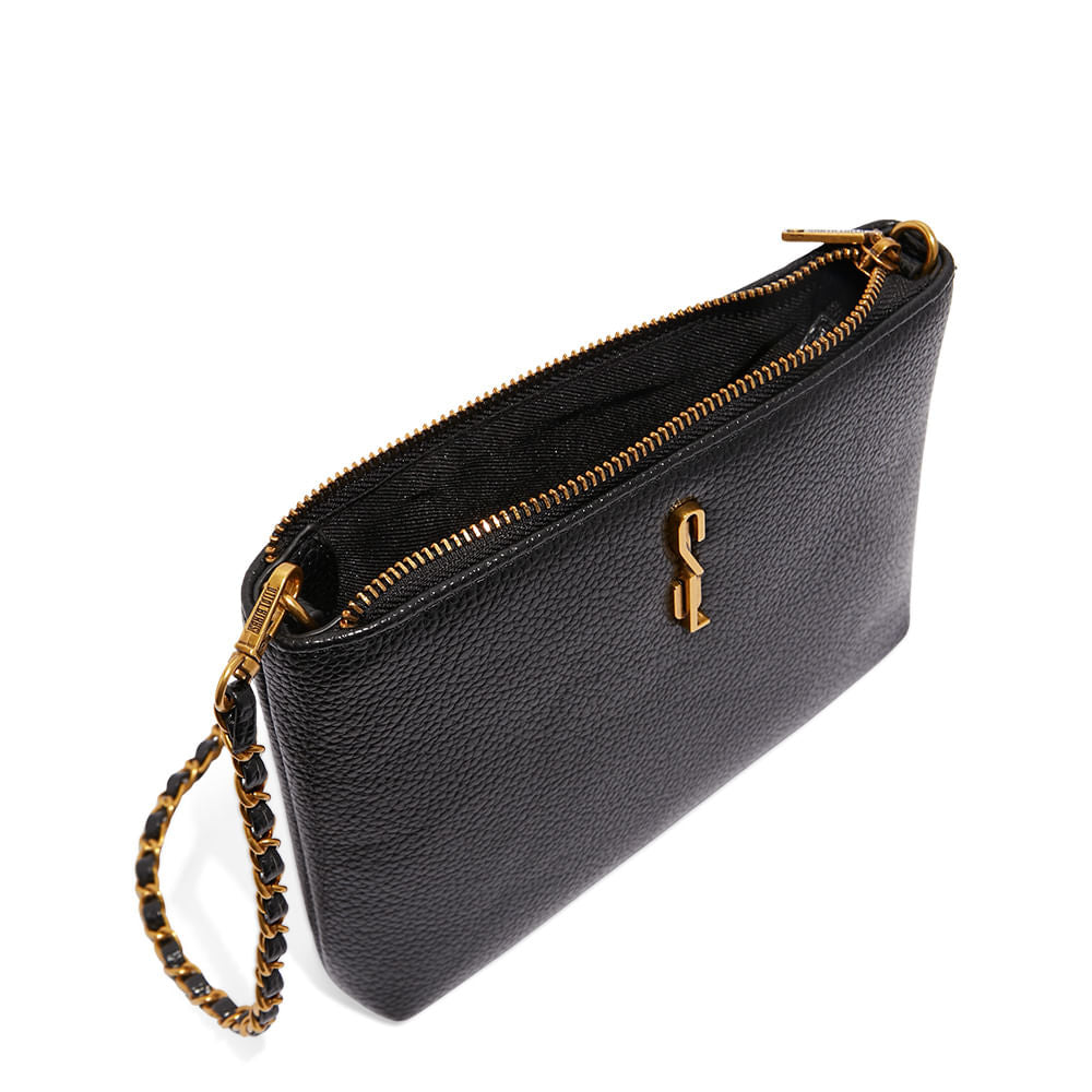 Bolsa Transversal Santa Lolla Preta Alça Corrente