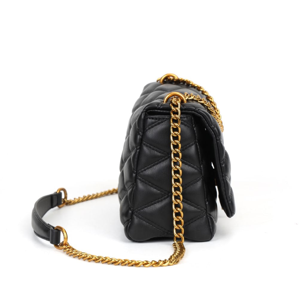 Bolsa Transversal Santa Lolla Preta Alça Corrente