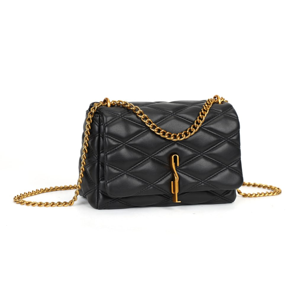 Bolsa Transversal Santa Lolla Preta Alça Corrente