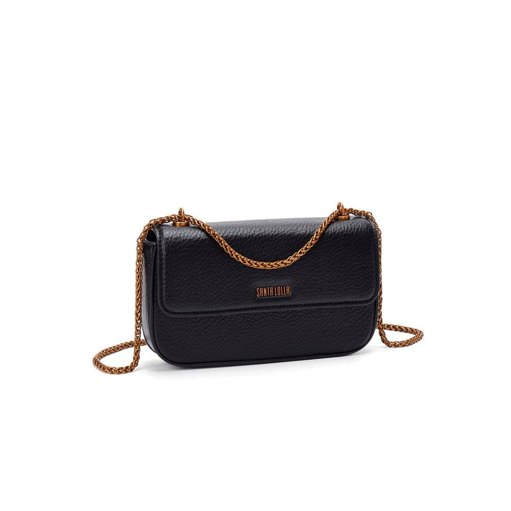 Bolsa Transversal Santa Lolla Preta Alça Corrente