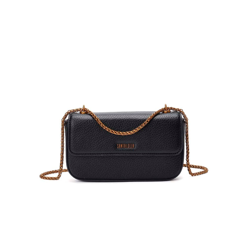 Bolsa Transversal Santa Lolla Preta Alça Corrente