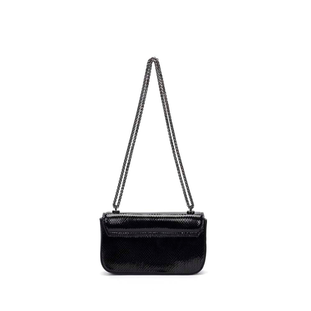 Bolsa Transversal Santa Lolla Preta Alça Corrente