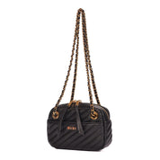 Bolsa Transversal Santa Lolla Preta Alça Correntes