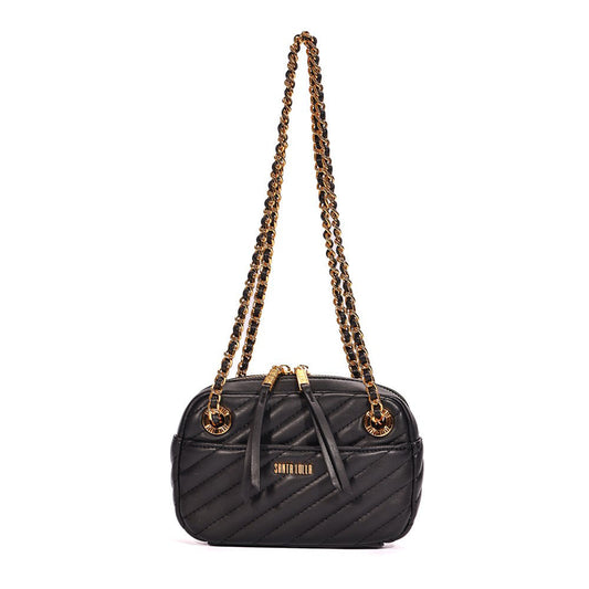 Bolsa Transversal Santa Lolla Preta Alça Correntes