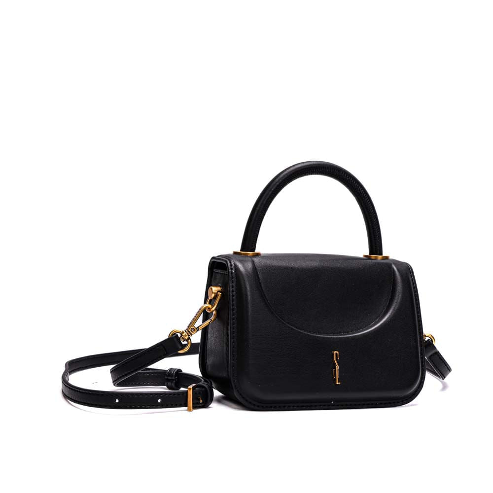 Bolsa Transversal Santa Lolla Preta Alça Dupla