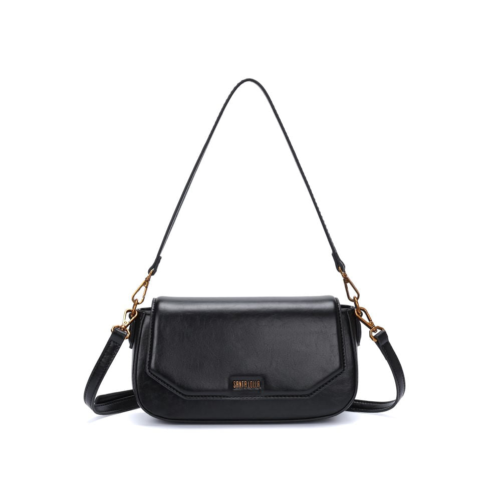 Bolsa Transversal Santa Lolla Preta Alças Duplas