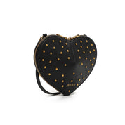 Bolsa Transversal Santa Lolla Preta Coração Tachas