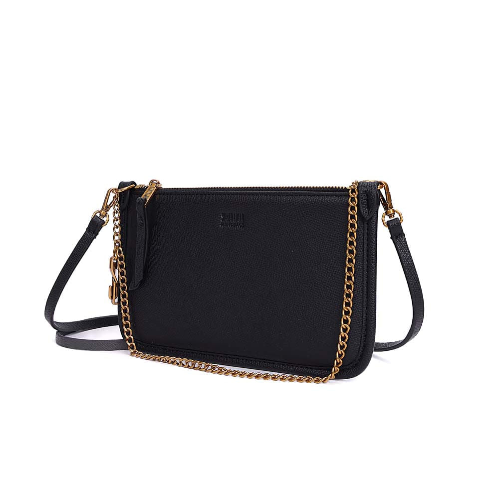Bolsa Transversal Santa Lolla Preta Corrente Dourada