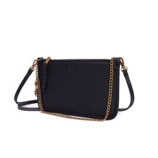 Bolsa Transversal Santa Lolla Preta Corrente Dourada