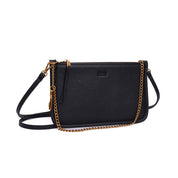 Bolsa Transversal Santa Lolla Preta Corrente Dourada