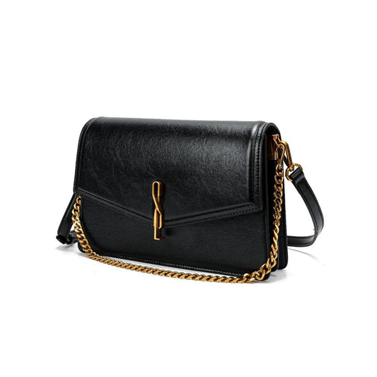 Bolsa Transversal Santa Lolla Preta Corrente Dourada