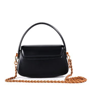 Bolsa Transversal Santa Lolla Preta Corrente Dourada