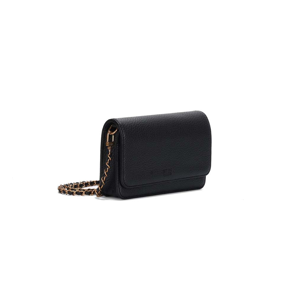Bolsa Transversal Santa Lolla Preta Corrente Dourada