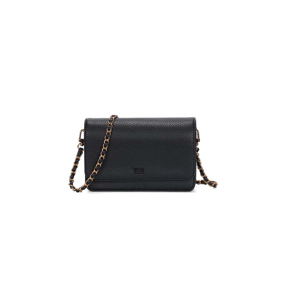 Bolsa Transversal Santa Lolla Preta Corrente Dourada