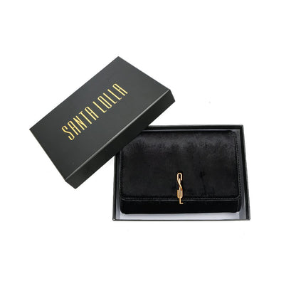 Bolsa Transversal Santa Lolla Preta Corrente Dourada