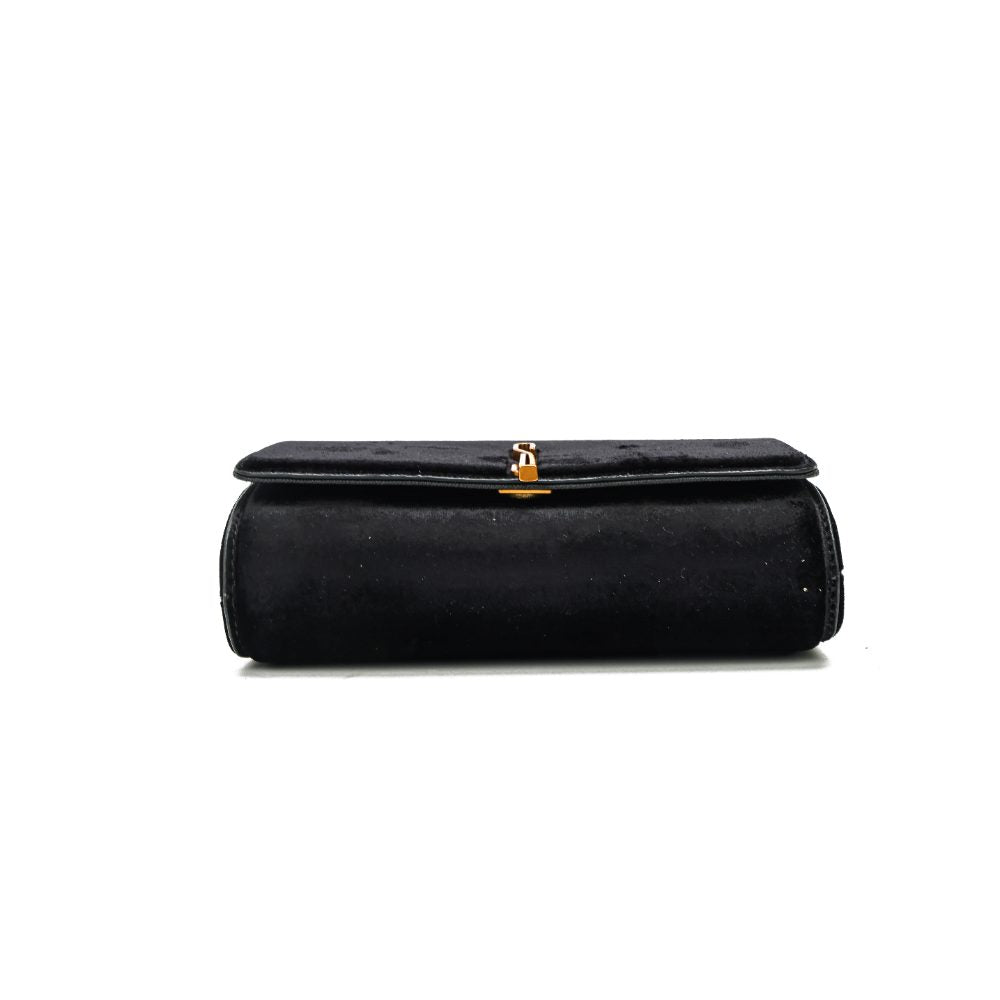 Bolsa Transversal Santa Lolla Preta Corrente Dourada