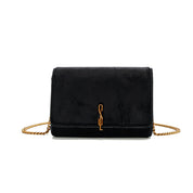 Bolsa Transversal Santa Lolla Preta Corrente Dourada