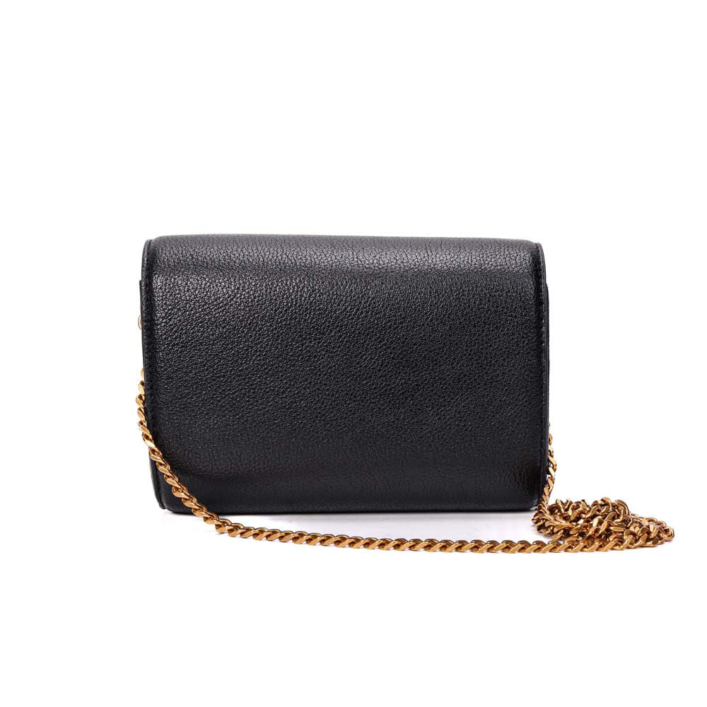 Bolsa Transversal Santa Lolla Preta Corrente Dourada