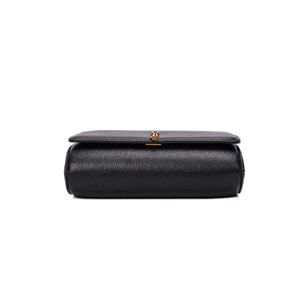 Bolsa Transversal Santa Lolla Preta Corrente Dourada