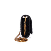 Bolsa Transversal Santa Lolla Preta Corrente Dourada