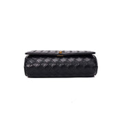 Bolsa Transversal Santa Lolla Preta Corrente Dourada