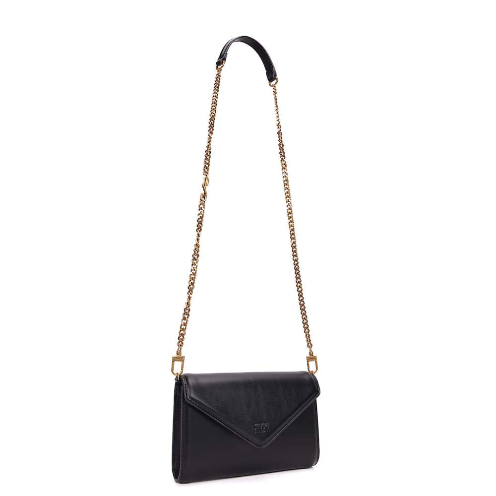 Bolsa Transversal Santa Lolla Preta Corrente Dourada