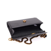 Bolsa Transversal Santa Lolla Preta Corrente Dourada