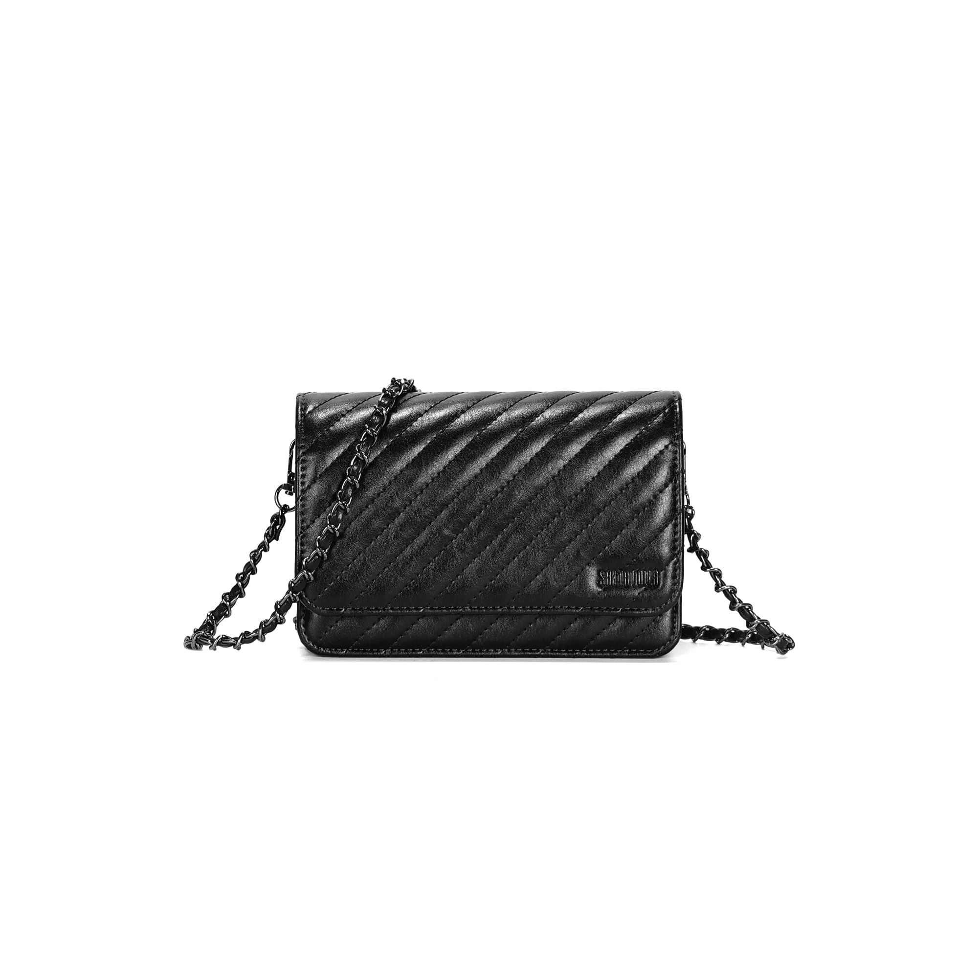 Bolsa Transversal Santa Lolla Preta Corrente Grafite