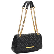 Bolsa Transversal Santa Lolla Preta Corrente Matelassê