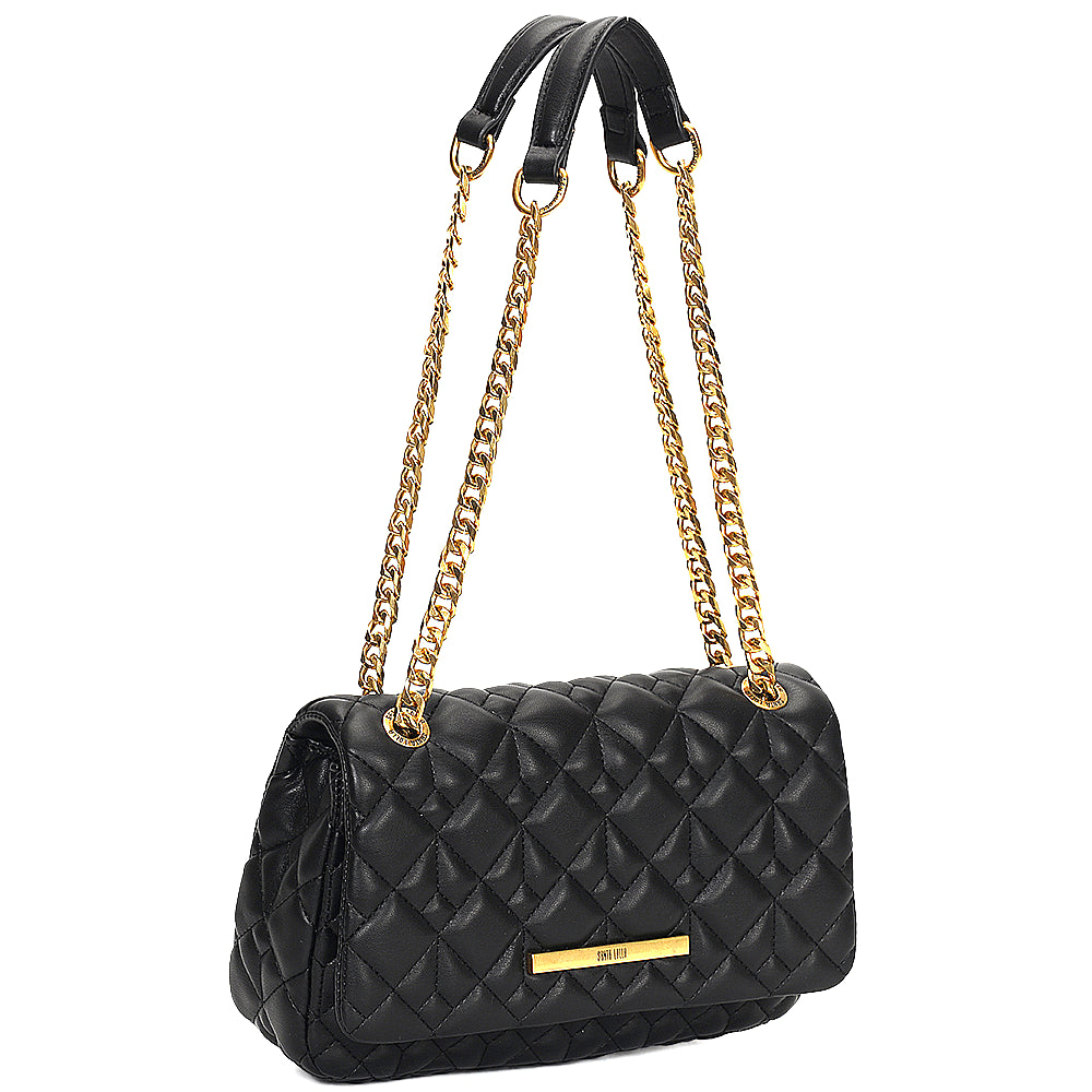 Bolsa Transversal Santa Lolla Preta Corrente Matelassê