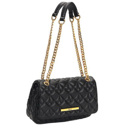 Bolsa Transversal Santa Lolla Preta Corrente Matelassê