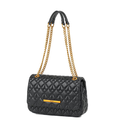 Bolsa Transversal Santa Lolla Preta Corrente Matelassê