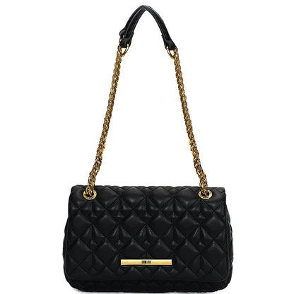Bolsa Transversal Santa Lolla Preta Corrente Matelassê