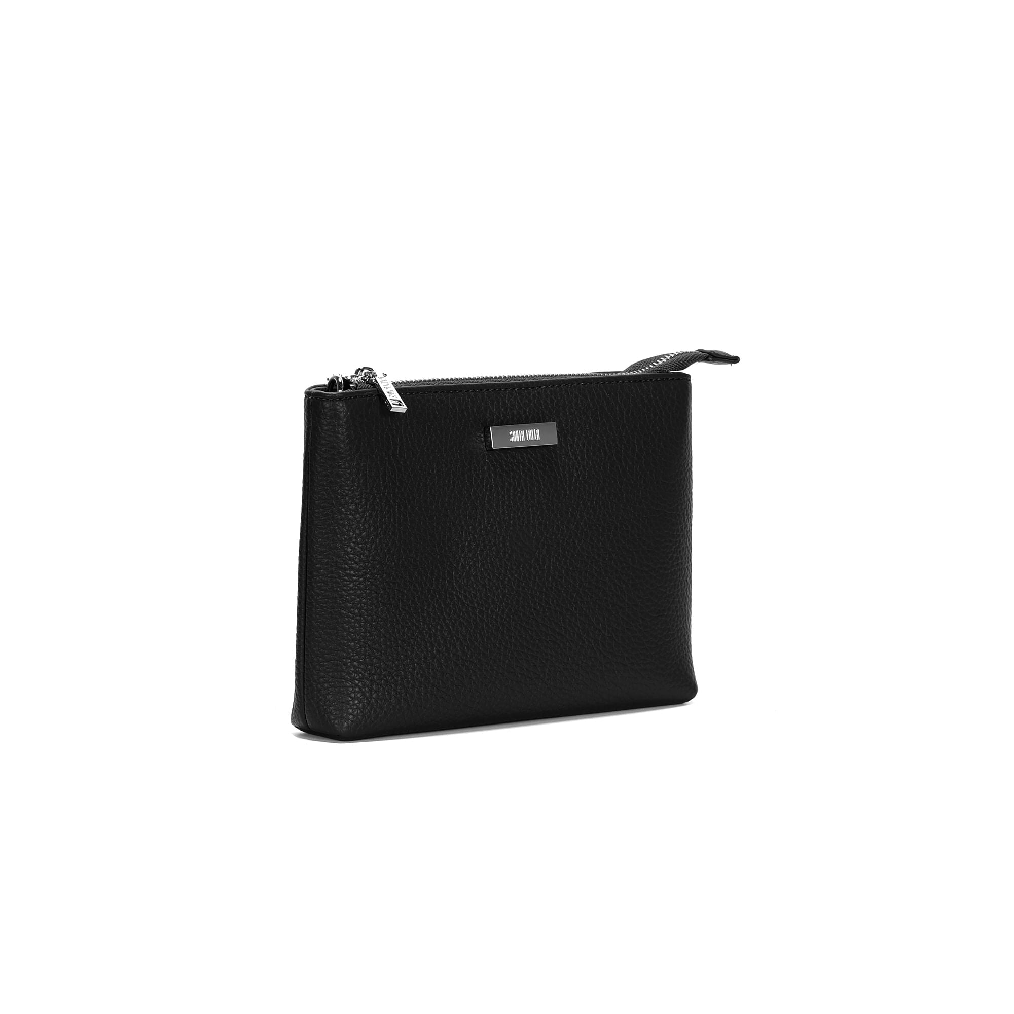 Bolsa Transversal Santa Lolla Preta Corrente Prata