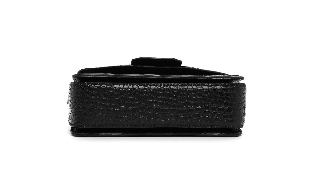 Bolsa Transversal Santa Lolla Preta Croco Aba