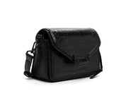 Bolsa Transversal Santa Lolla Preta Croco Aba