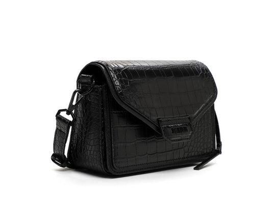 Bolsa Transversal Santa Lolla Preta Croco Aba