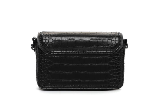 Bolsa Transversal Santa Lolla Preta Croco Aba