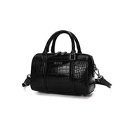 Bolsa Transversal Santa Lolla Preta Croco Alça Removível