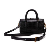Bolsa Transversal Santa Lolla Preta Croco Alça Removível