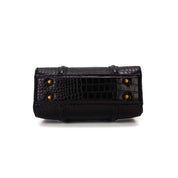 Bolsa Transversal Santa Lolla Preta Croco Alça Removível